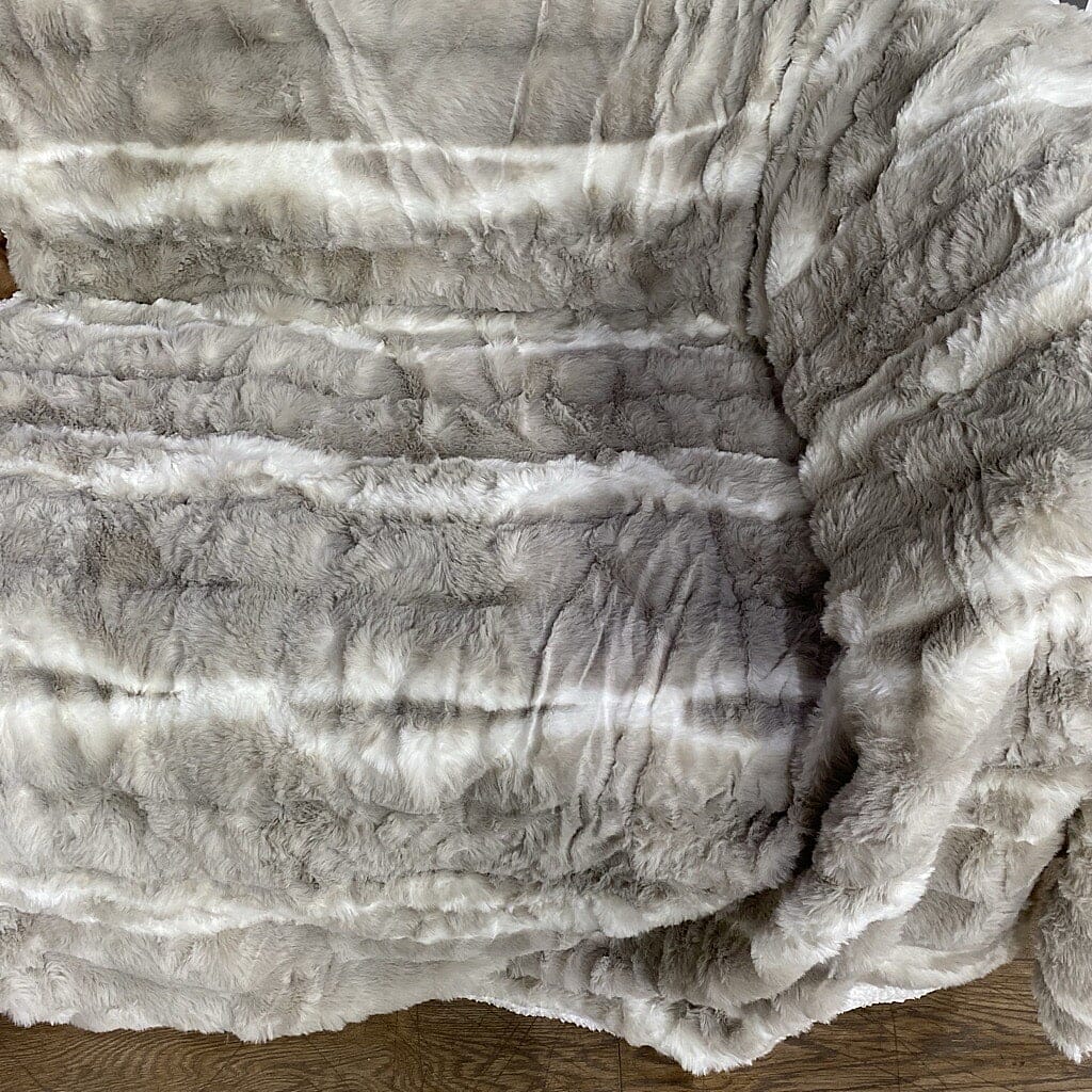 The Most Sumptuous Blanket at TJC Ever - 700GSM Double Layer Faux Rabbit Fur Sherpa Blanket (Size 200x150cm) - Grey
